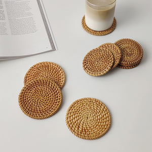 Natural Woven Rattan Coasters