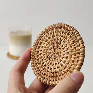 Natural Woven Rattan Coasters